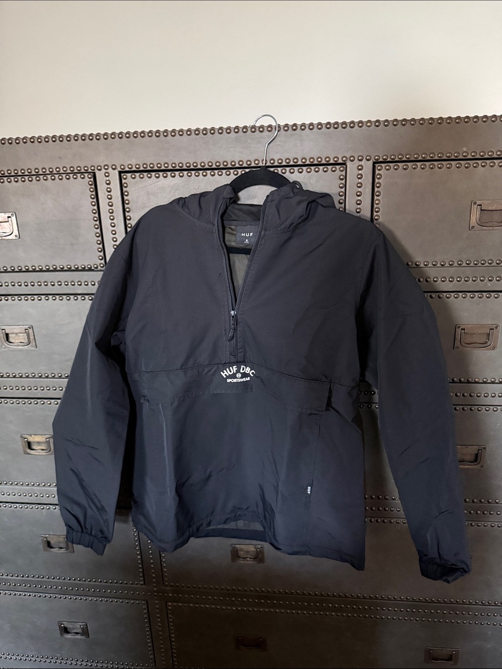 HUF Black Hooded Windbreaker Pullover